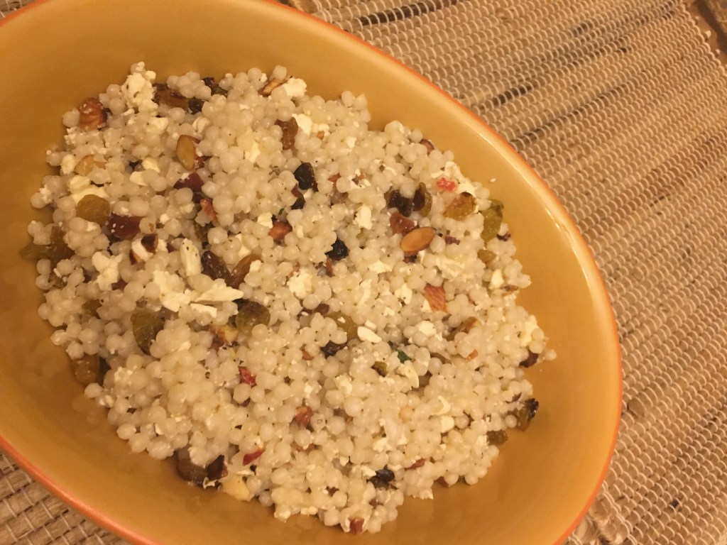 Pearled Couscous with Raisins, Almonds and Feta An Oldie But A Foodie