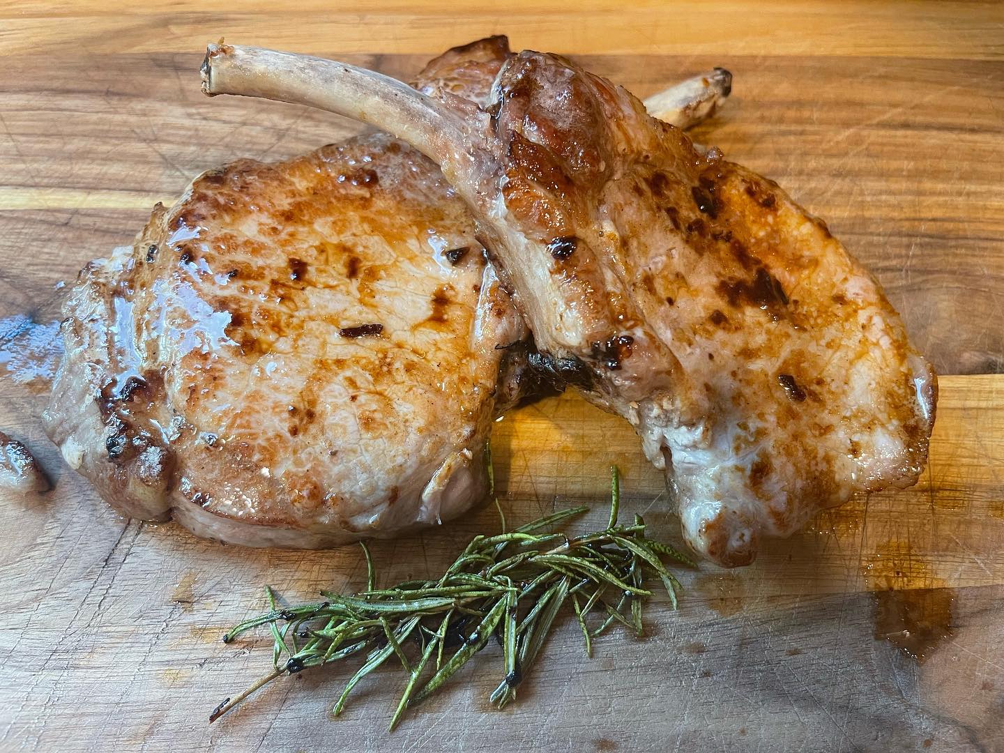 Buttery brined pork chops. Full recipe on blog.  See link in bio.  #newrecipe #baskingridgenj