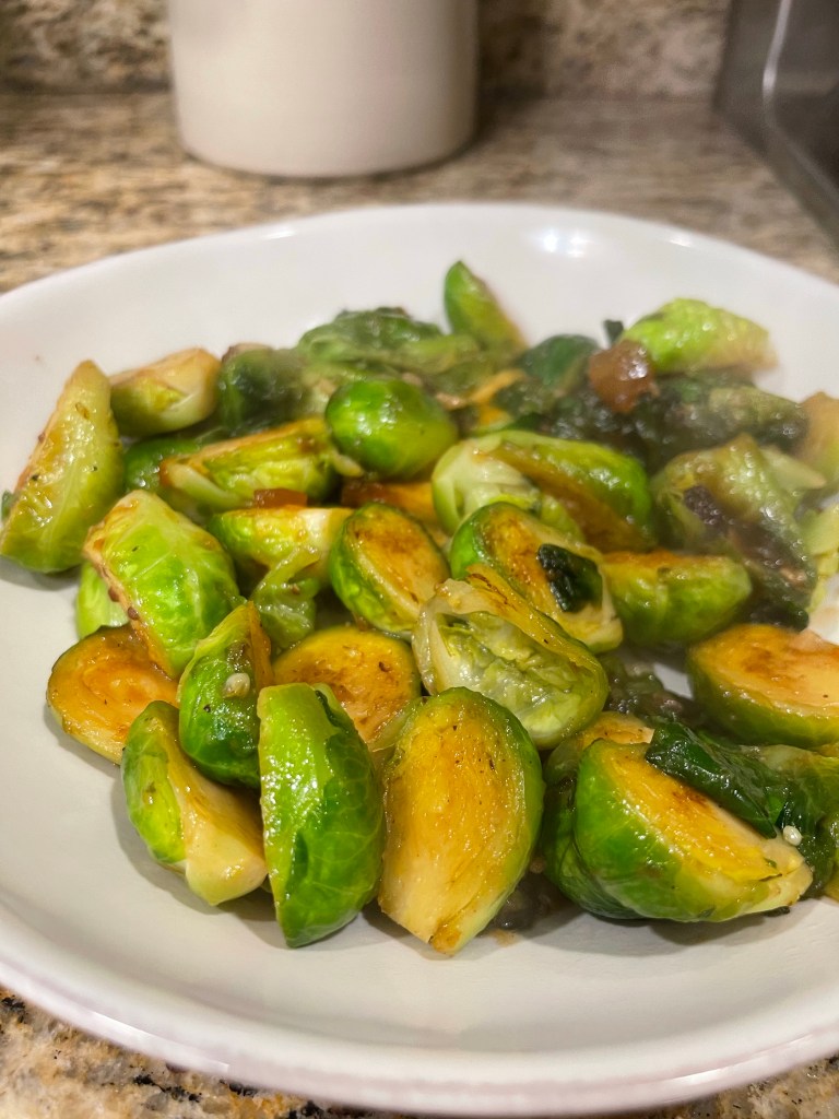 Brussels Sprouts with Chutney Balsamic Glaze An Oldie But A Foodie